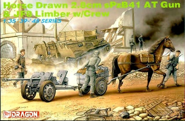 Dragon 6079 1:35 Horse Drawn 2.8cm SPzB41 AT Gun & JF8 Limber Artillery Kit