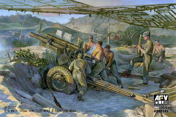 AFV Club AF35182 1:35 WWII Late 105mm Howitzer M2A1 & M2A2 Carriage