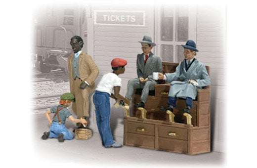 Woodland Scenics A1877 HO Scale Scenic Accents Shoe Shiners Figures (Set of 6)