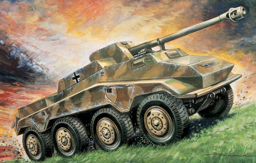Italeri 7047 1:72 SdKfz 234/4 German 8-Wheel Armor Military Vehicle Model Kit