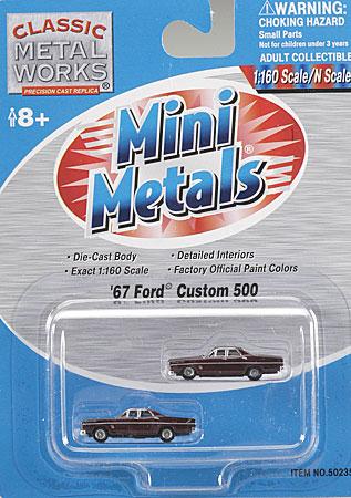 Classic Metal Works 50235 N Scale MiniMetals Burgandy Ford Custom 500 Sedan Cars