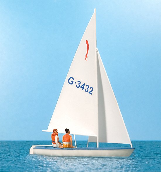 Preiser 10676 HO Korsar Sailing Boat with Sailors Figures