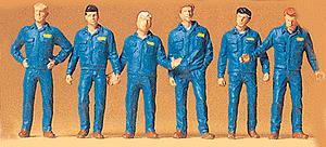 Preiser 72406 1:72 Mechanics In Coveralls Figures (Set of 6)
