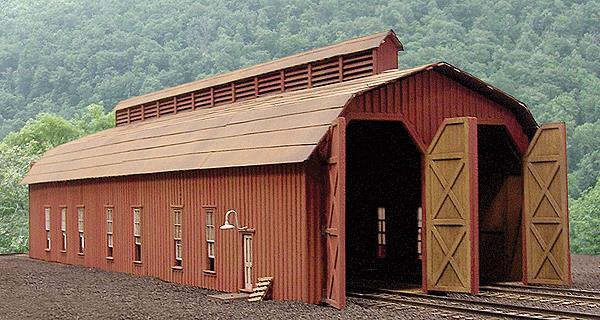 BTS 27446 HO Scale McCabe Two-Stall Engine House Laser-Cut Model Building Kit