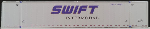 Con-Cor 0004-053028 N Swift Intermodal Monon 53' Container (Pack of 2)
