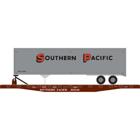 Athearn 72424 HO Scale Southern Pacific 50' Flat w/40' Trailer #510146