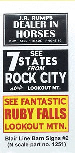 Blair Line 1251 N Barn Sign Decals Set #2
