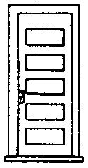 Grandt Line 5021 HO Scale 30" 5 Panel Door with Frame (Pack of 3)