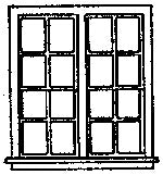 Grandt Line 5222 HO 59? x 64? Double 16-Pane Window (Pack of 4)