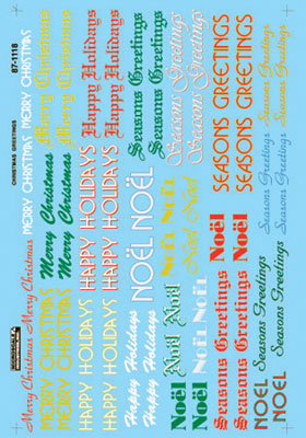 Microscale 87-1118 HO Christmas Greetings of the Season Decal Sheet