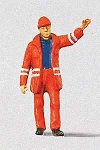 Preiser 28009 HO Railway Personel Modern Switchman w/Safety Uniform Figure
