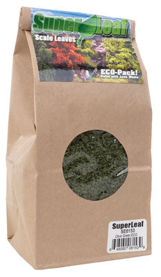 Scenic Express 653-6153 Olive Green SuperLeaf Flake - 24 oz. Eco-Pak