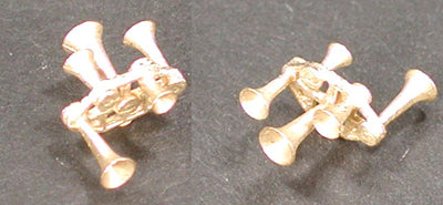 Cal Scale 190-565 HO Leslie S-5TRPO; 3 Forward & 2 Back Brass Casting Air Horns