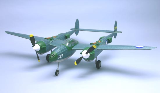 Dumas 324 30 Wingspan P38F/M Lightning Rubber Pwd Aircraft
