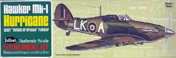 Guillows 506 Hawker MK-1 Hurricane WW2 Battle of Britain Fighter Jet Plane Kit