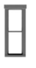 Tichy 8239 HO 26" x 56" 1/1 Double Hung Window With Fancy Top Trim (12)