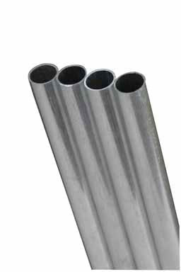 K&S 106 1/4" x 12" Round Aluminum Tube (Single Tube)