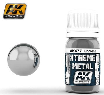 AK Interactive 477 Xtreme Metal Chrome Metallic Paint 30ml Bottle