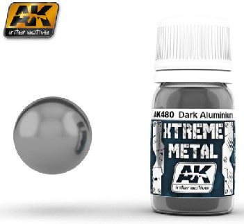 AK Interactive 480 Xtreme Metal Dark Aluminum Metallic Paint 30ml Bottle