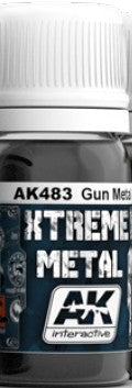 AK Interactive 483 Xtreme Metal Gun Metal Metallic Paint 30ml Bottle
