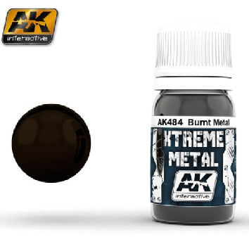 AK Interactive 484 Xtreme Metal Burnt Metal Metallic Paint 30ml Bottle