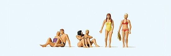 Preiser 10671 HO Scale On The Beach Figures (Set of 6)