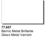 Vallejo Paint 77657 Waterbased Gloss Metal Varnish - 32 ml. Bottle