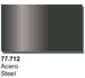 Vallejo Paint 77712 Steel Metal Color Acrylic Paint - 32 ml. Bottle