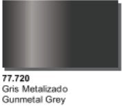 Vallejo Paint 77720 Gunmetal Grey Metal Color Acrylic Paint - 32 ml. Bottle