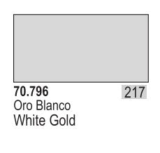 Vallejo Paint 70796 Liquid White Gold Model Color Metallic Paint - 35 ml. Bottle