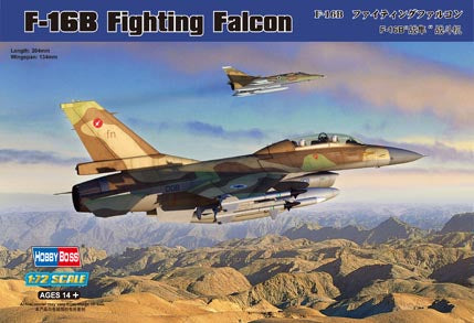 Hobby Boss Models 80273 1:72 F-16B Fighting Falcon Military Aircraft Plane Kit