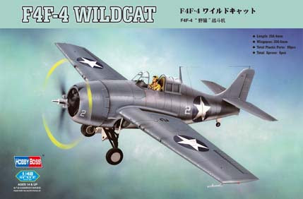 Hobby Boss Models 80328 1:48 Grumman F4F-4 Wildcat Military Aircraft Plane Kit