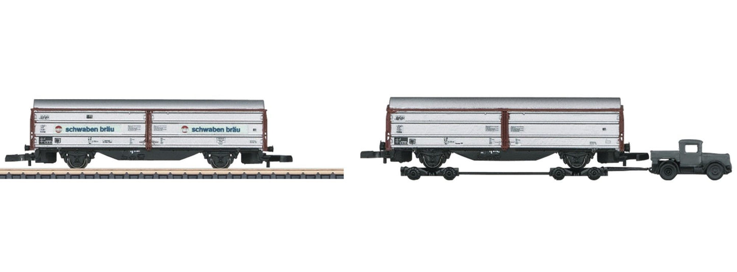Marklin 82558 Z German Federal Railroad DB Sliding Wall Boxcar Set