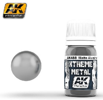 AK Interactive 488 Xtreme Metal Matte Aluminum Metallic Paint 30ml Bottle