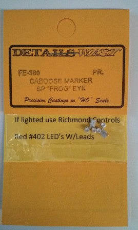 Details West 380 HO Scale SP Frog Eye Caboose Marker (Pack of 2)