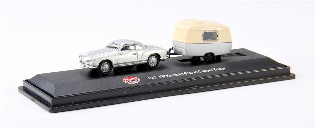 Model Power 19672 HO Volkswagen Karmann Ghia w/ Camper (Silver)