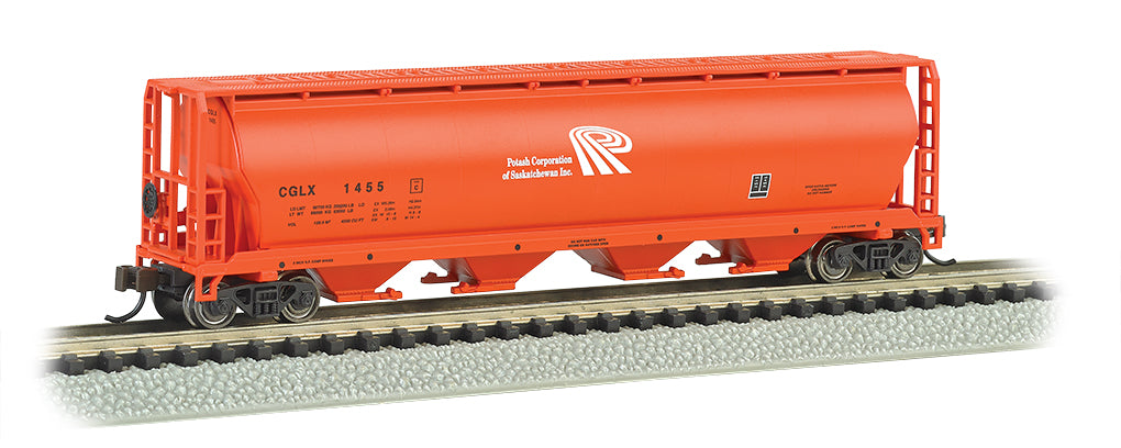Bachmann 19156 N Potash 4 Bay Cylindrical Grain Hopper LN/Box