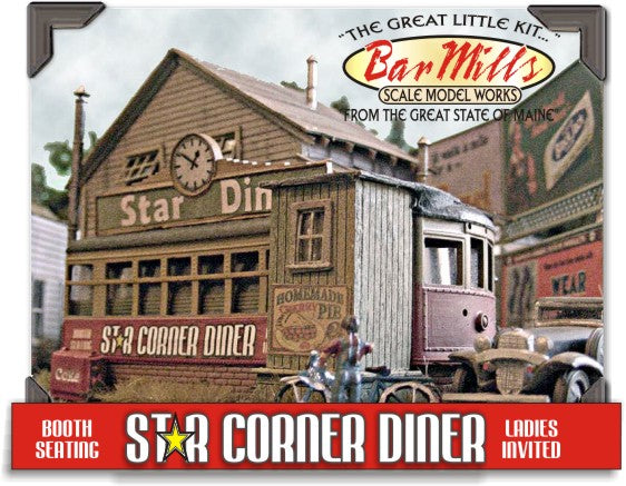 Bar Mills 0602 HO Scale Star Corner Diner Laser Cut Limited Run Building Kit