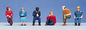 Life Like 1186 HO Scale People Sitting - Hand Painted Figures (Set of 6)