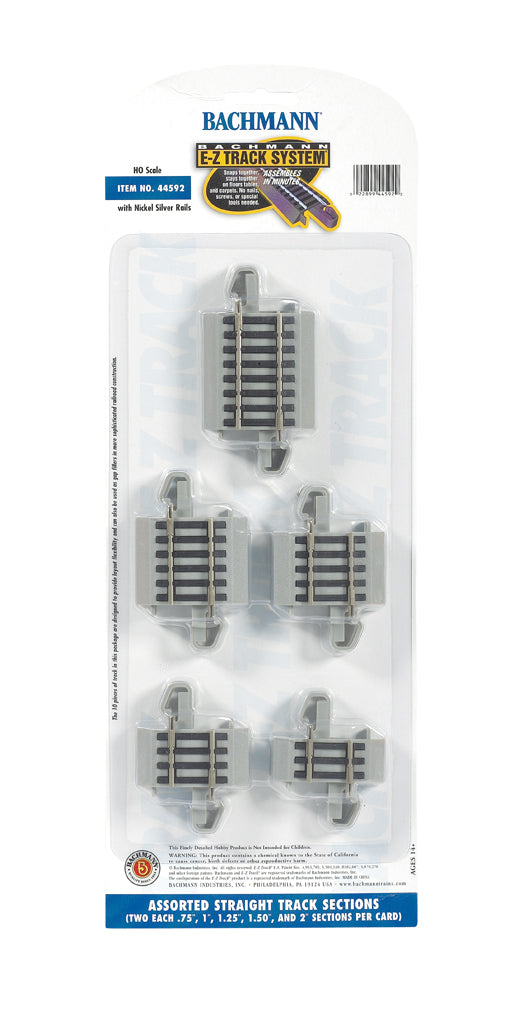 Bachmann 44592 HO Scale Nickel Silver E-Z Track Connector Assortment (Set of 10)