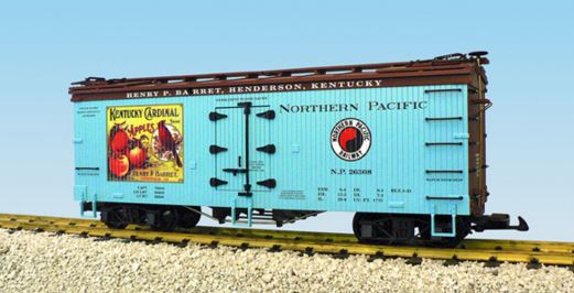 USA Train R16360 G Northern Pacific Kentucky Cardinal Apples Wood Ice Reefer Car