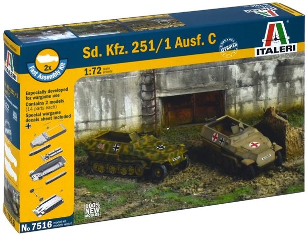 Italeri 7516 1:72 Sd. Kfz. 251/1 Ausf. C Military Tank Model Kit