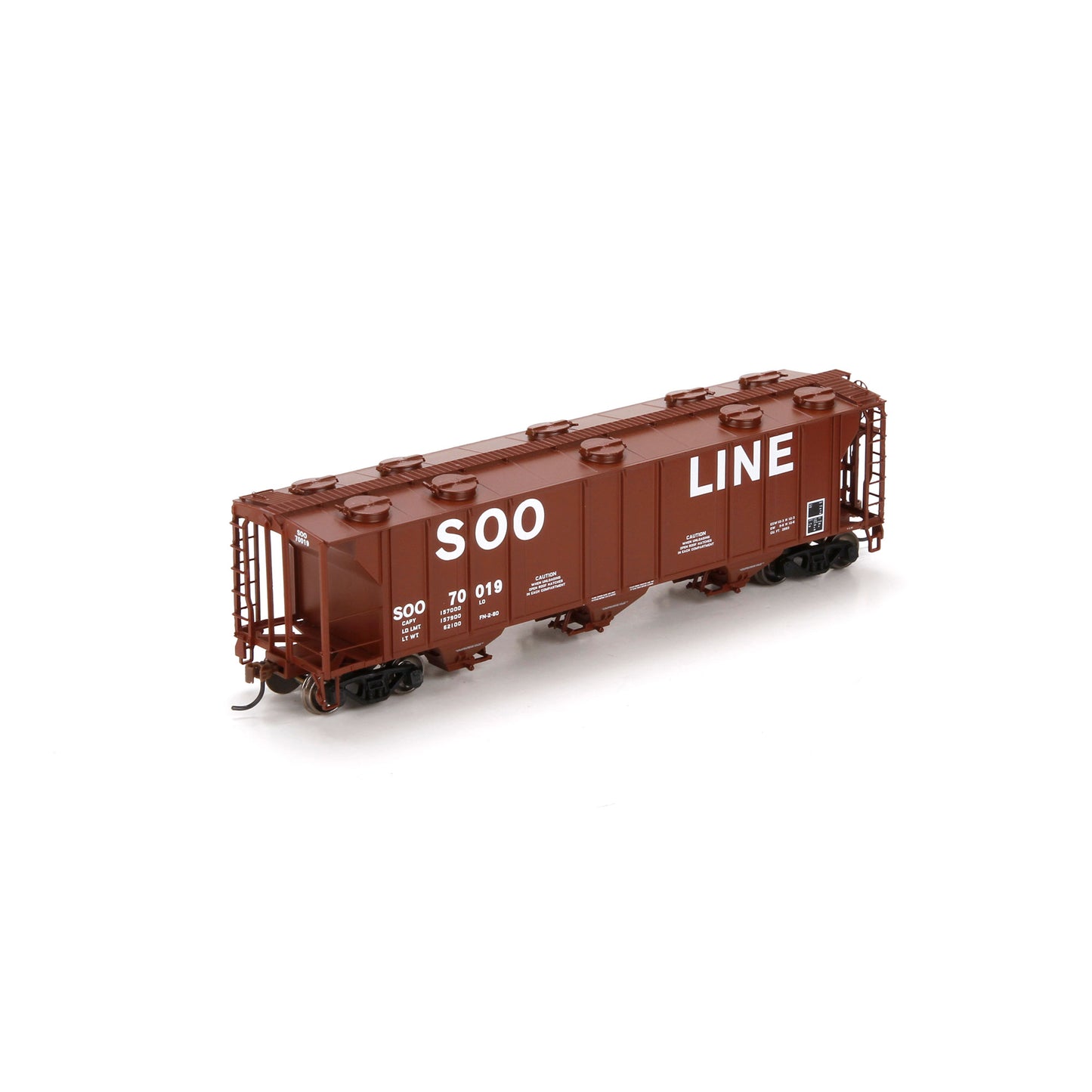 Athearn 89086 HO SOO PS-2 2893 3-Bay Covered Hopper #70019