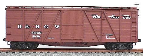Accurail 7008 HO Scale Denver and Rio Grand Western 40' 6-Panel Wood Boxcar Kit