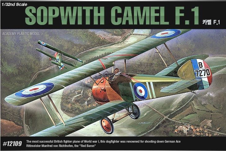 Academy 12109 1:32 Sopwith F1 Camel Military Aircraft Plane Model Kit