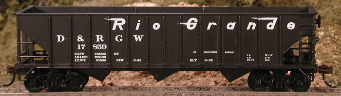 Bowser 56889 HO Rio Grande 70-Ton 12-Panel 3-Bay Hopper Kit #17801