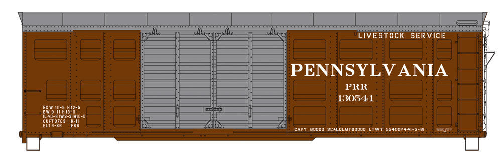 Bowser 41036 HO Pennsylvania Railroad Class K11 Stock Car #130541