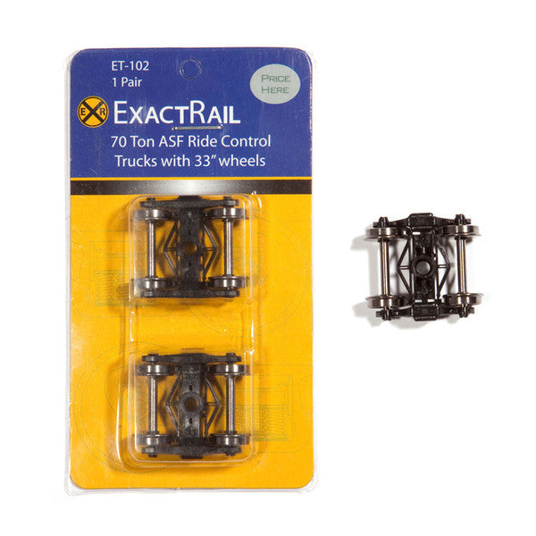ExactRail ET102 HO 70T ASF Ride Control Roller Bearing Trucks 33