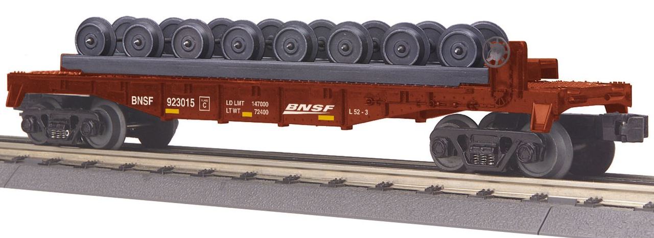 MTH 30-76617 O Gauge Burlington Northern Santa Fe Flatcar #923015 with Wheel Set
