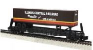 MTH 35-76024 S Illinois Central Flatcar w/ 48' Trailer w/ Scale Wheels #62810